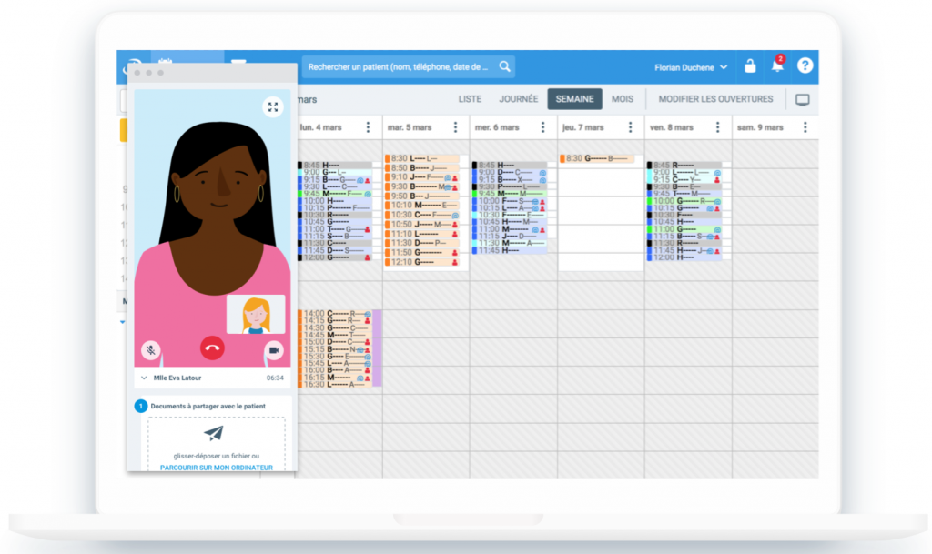 Image of French healthcare startup Doctolib's appointment scheduling tool for doctors.