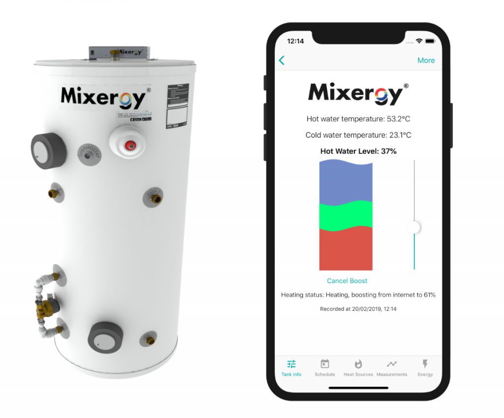 Mixergy boiler and app