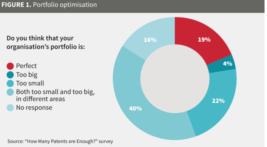 Chart: only 19% of companies think their patent portfolio is perfect