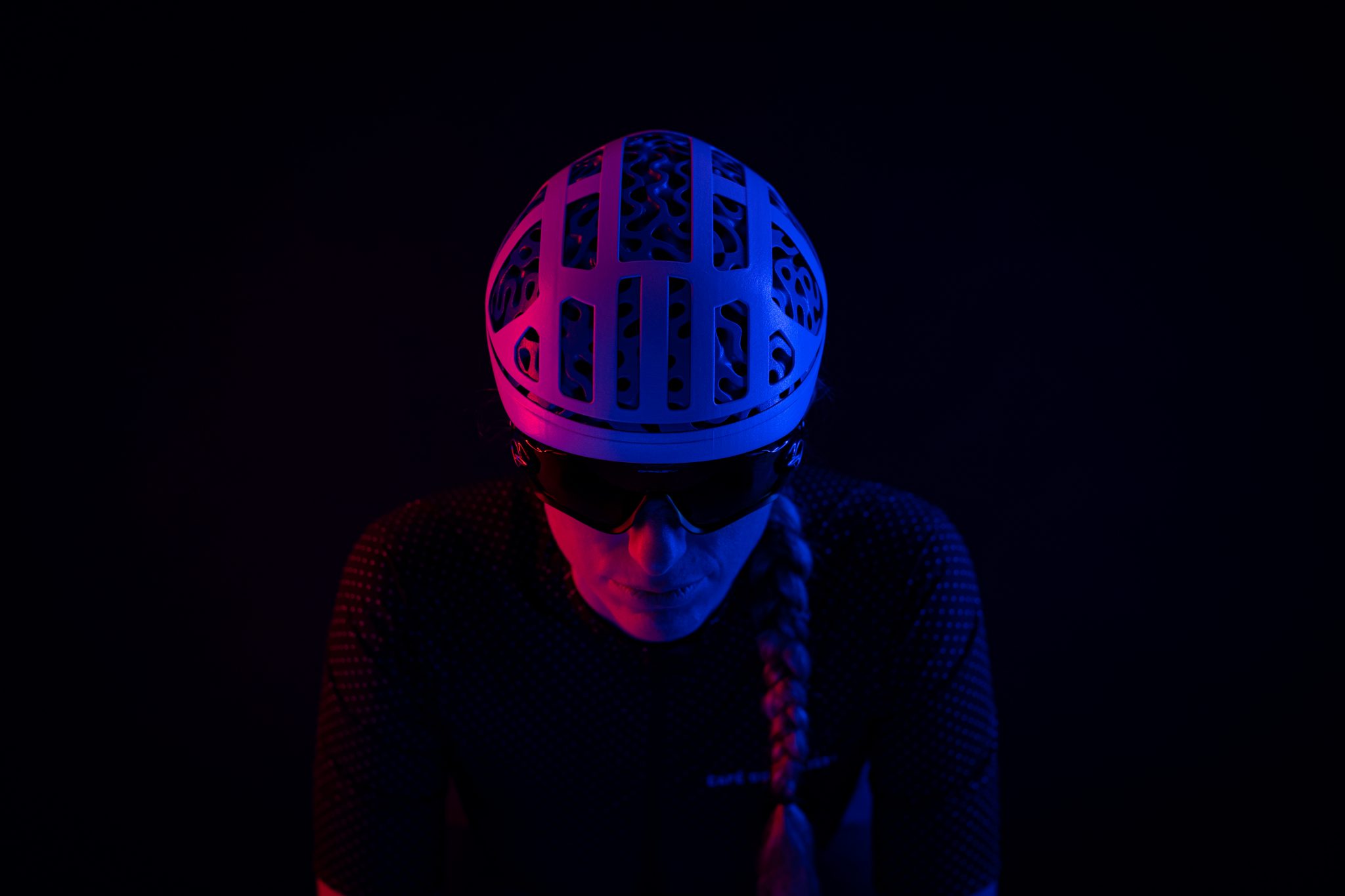 A bike helmet designed by Hyperganics.