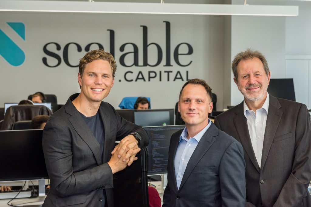 Scalable Capital cofounders Erik Podzuweit, Florian Prucker and Adam French.