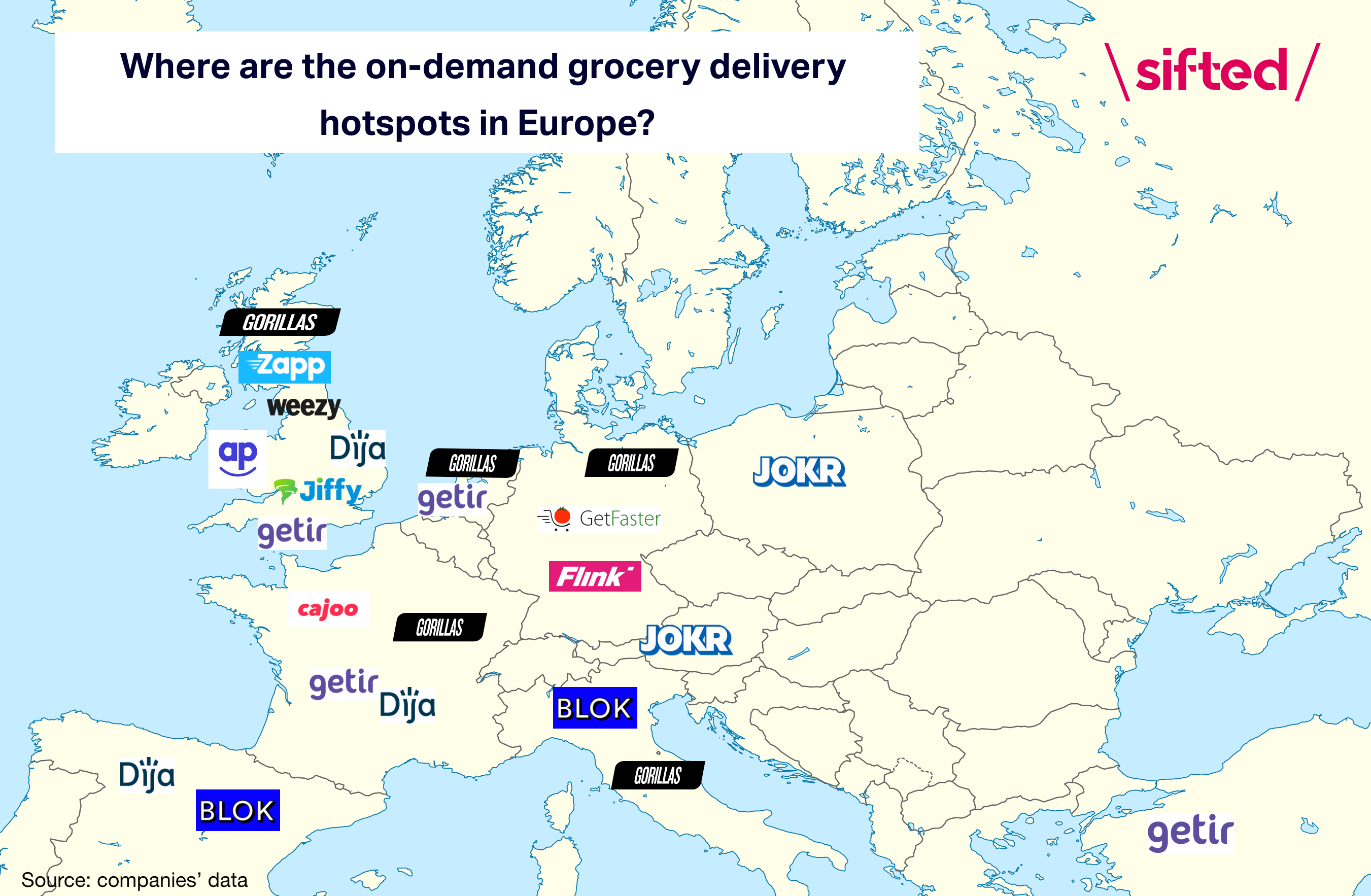on-demand grocery European map