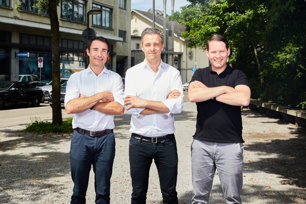 Oviva-Mitbegründer Mark Jenkins, Kai Eberhardt und Manuel Baumann