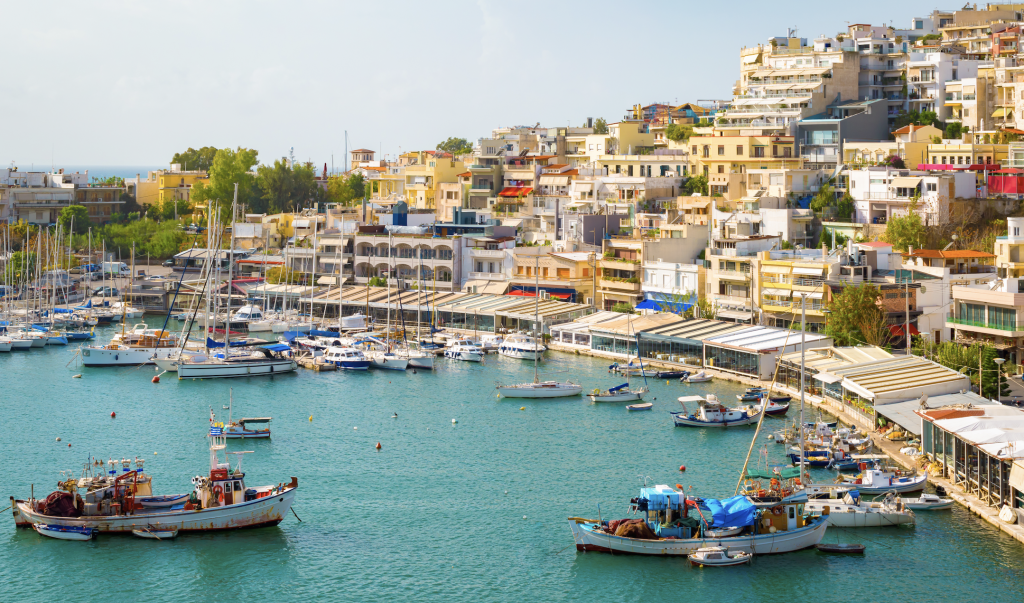 An image of a port in Piraeus, Greece, which offers a digital nomad visa for remote workers in Europe