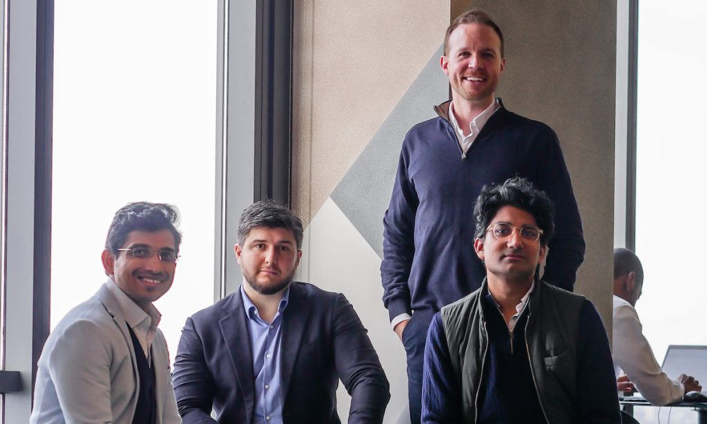 Skyfri founders: Murshid Ali, PeterBerge, Pratik Ghoshal and Aslan Shamsutdin