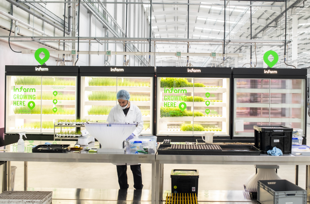 An image of the interior of an Infarm Vertical Farming Lab