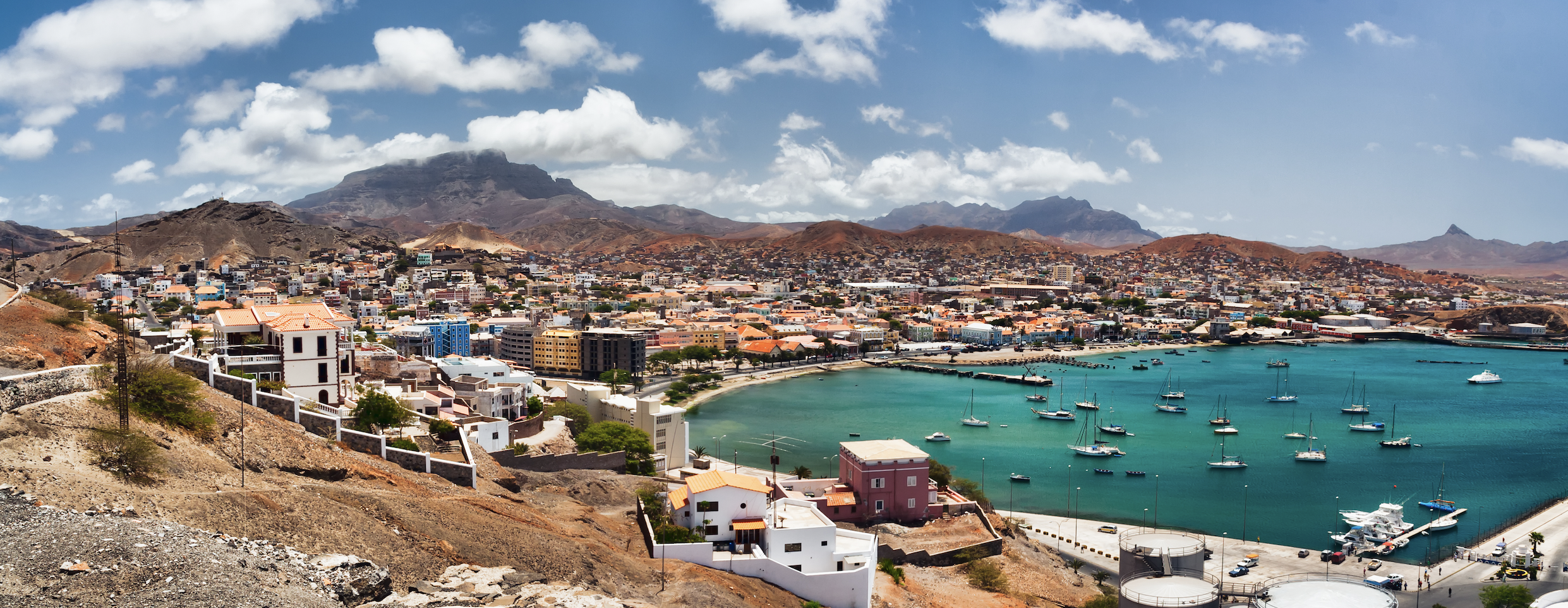 an image of the harbour of Mindelo, Cabo Verde