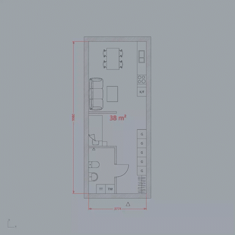 A GIF of Finch's 3D modelling software