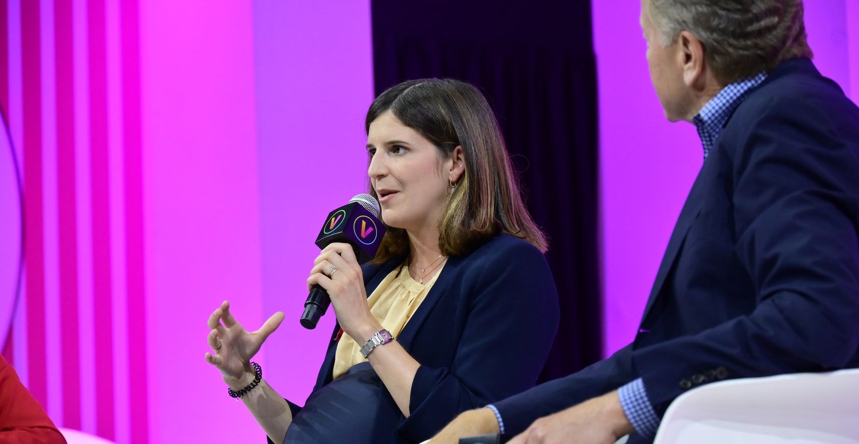 An image of Clara Chappaz, director of La French Tech, on stage Credit: Vivatech