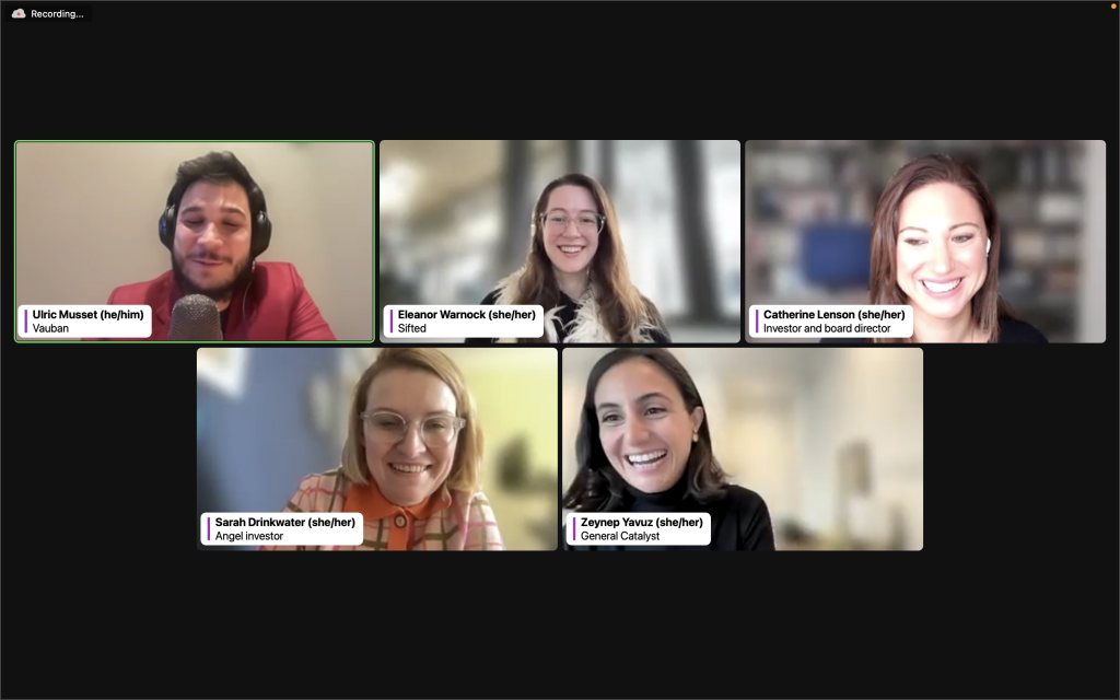 A screenshot from the virtual Sifted Talks on VC