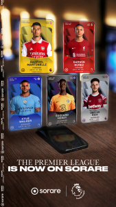 An example of Sorare Premier League cards