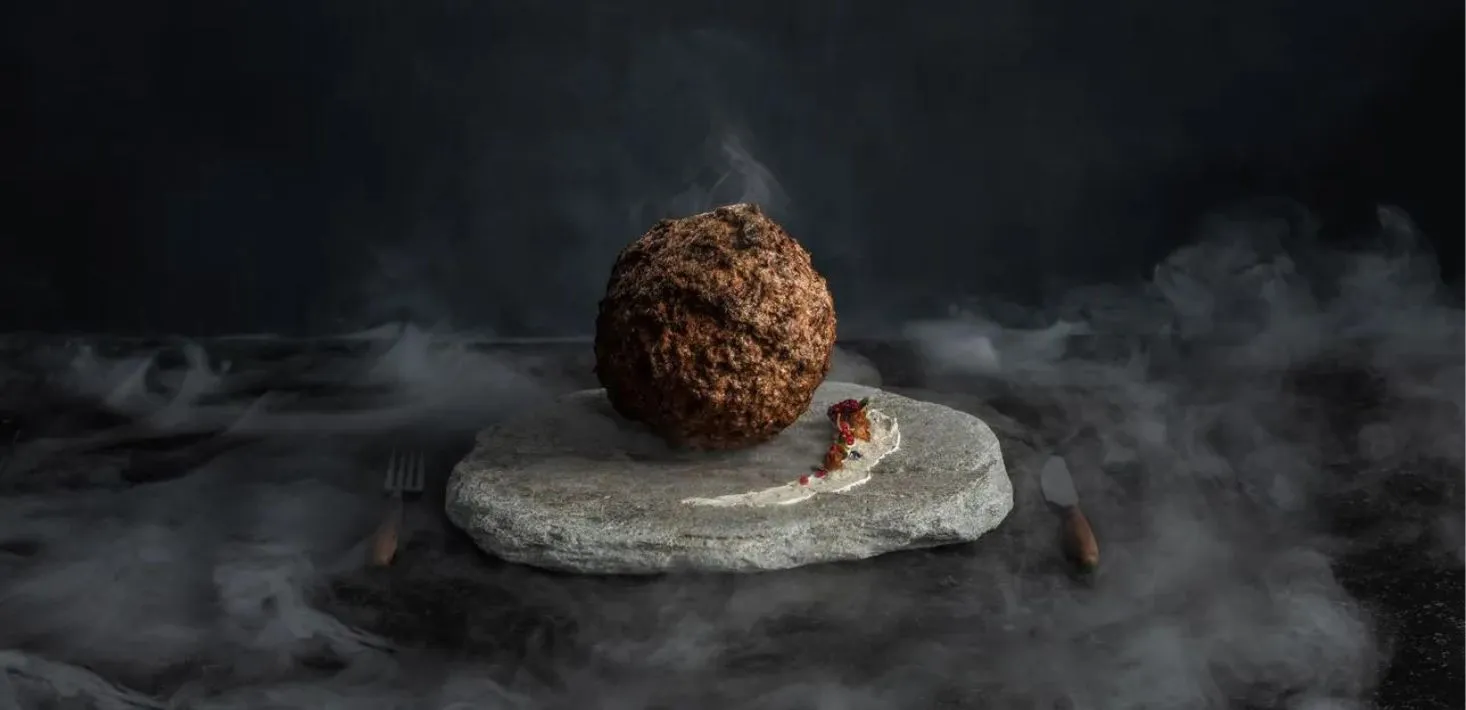 An image of a woolly mammoth meatball, made by Vow